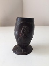 Ancienne noix gravée sculptée travail de bagnard colonial XIX 