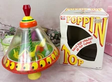 RARE Vtg 11-1/2” OHIO ART POPPIN TOP Safari Animals w/BOX Toy-Celluloid Balls