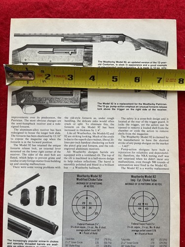 Vintage 1982 Weatherby Models 82 & 92 Print Ad Magazine Article Accuracy & Specs - Picture 8 of 9