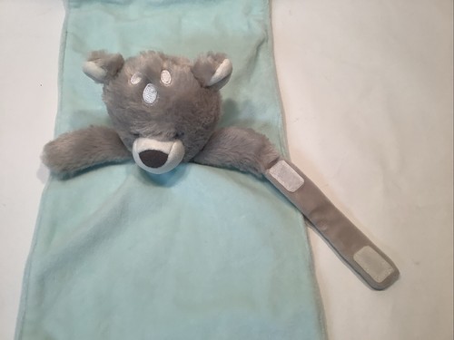 Carter's Bear Security Blanket Lovey Pacifier Holder Knotted Blue Soft EUC - Picture 2 of 4
