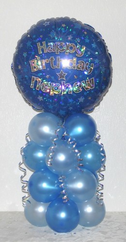 NEPHEW - HAPPY BIRTHDAY - BALLOON TABLE DECORATION DISPLAY - NO HELIUM NEEDED - Picture 3 of 3