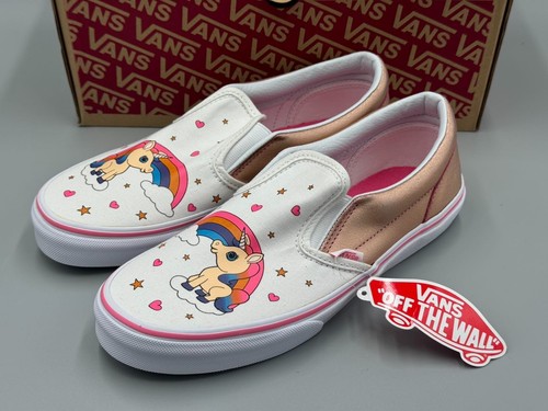 Vans Girl Kid Slip On Unicorn Rainbow Pink Shoe VN0A32QIUGL Sz 6.5 EU 38.5 CM 24 - 第 2/7 張圖片