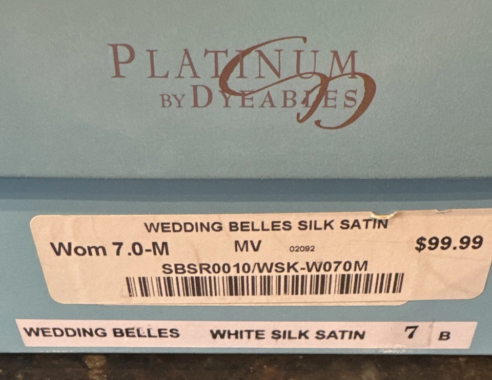 Платиновый от красителей свадебные колокольчики шелк атлас женщин размер 7 слинга назад туфли - Изображение 2 из 4