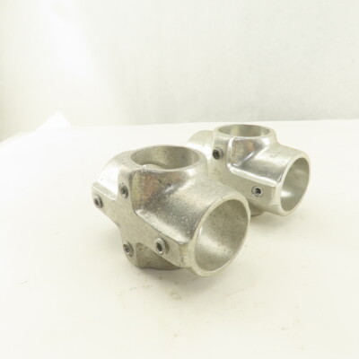 Speed Rail 1-5/8'' Aluminum Slip On Frame Cross 4 Way Thru Hole Lot Of 2