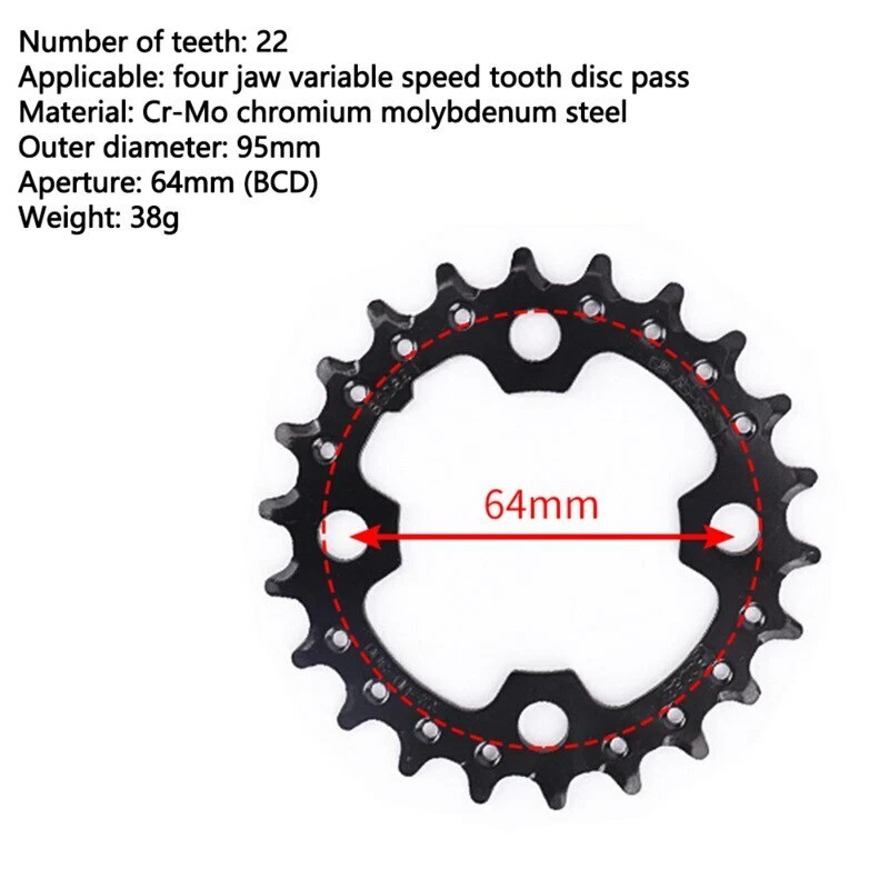 3pcs Mountain Bike Chainring Set 64 104BCD Single Tooth Disc MTB