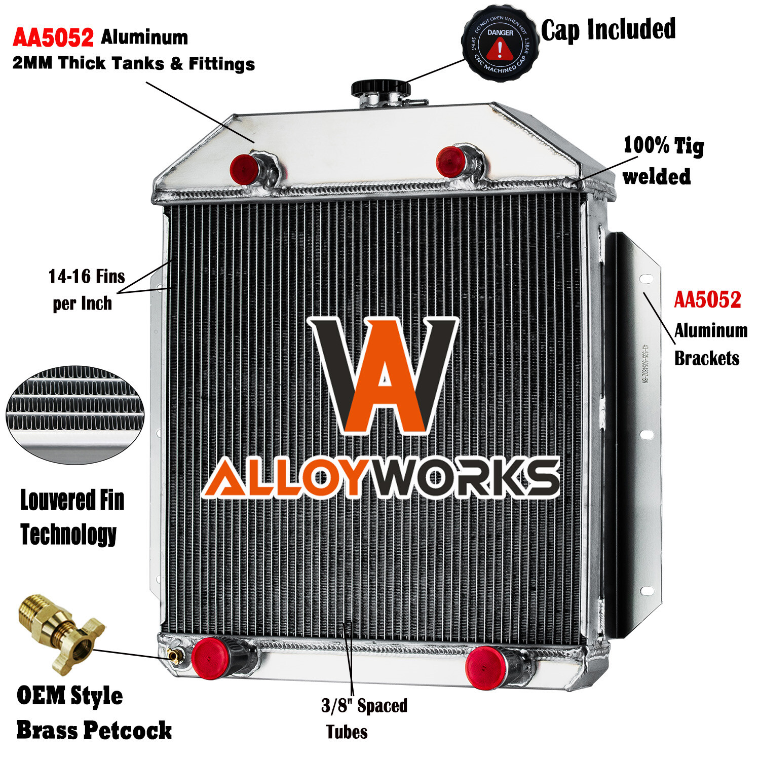 4 Row Radiator For 1949-1953 1950 1951 Ford Cars Flathead Configuration V8 MT