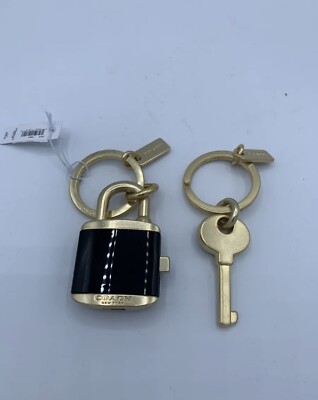 Coach LOCK & KEY Bag Charm Keychain Valet Key Chain Metal