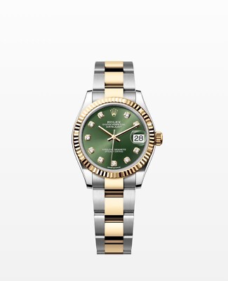 Ladies Steel & Gold Rolex Datejust 2024 31 278273 Factory Green Diamond Dial