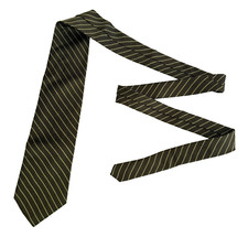 Brooks Brothers Makers Tie Men's Brown Striped 100 Silk Necktie Handmade In USA