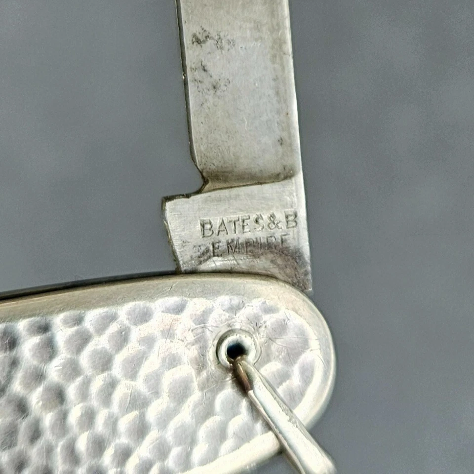 Navaja de bolsillo antigua Empire Bates & Bacon de plata de ley 925 Foto 3 de 4