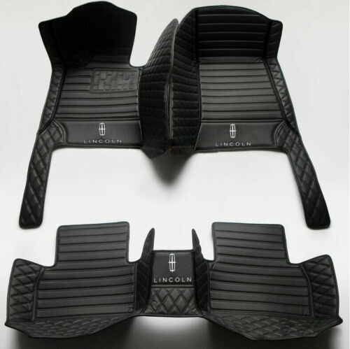 For Lincoln Custom Car Floor Mats Carpets All Weather PU Leather Auto Foot Pads - Picture 1 of 37