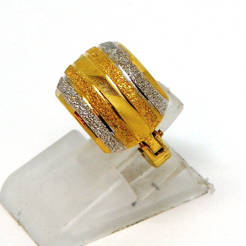 18k Two-Tone Huggie Hoop 12mm Leverback Earrings - Picture 4 of 10