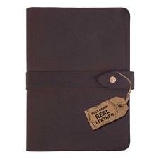Premium Leather Journal A5 Notebook Refillable Diary Cover for Writing - Brown