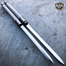 25" NINJA SAMURAI Dual Blade TWIN SWORDS Katana Japanese Combat COSPLAY Knife