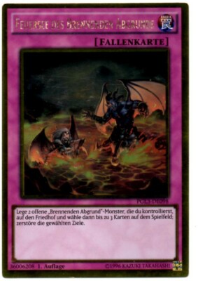 PGL3-DE098 Feuersee des brennenden Abgrunds 1 Aufl. Gold Secret Rare aus Premium
