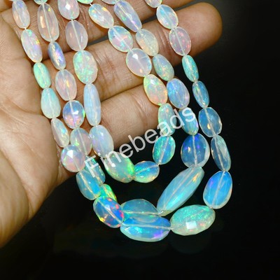 Opal Beads Natural Necklace Faceted Nuggets Ethiopian Gemstone Fire NuggetNp-377