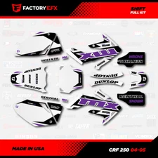 White & Purple Shift Racing Graphics kit fits Honda Crf250 04-05 Crf 250 Decal