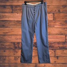 32X31 Vintage Grey blue Button Fly Dress Pant Trousers