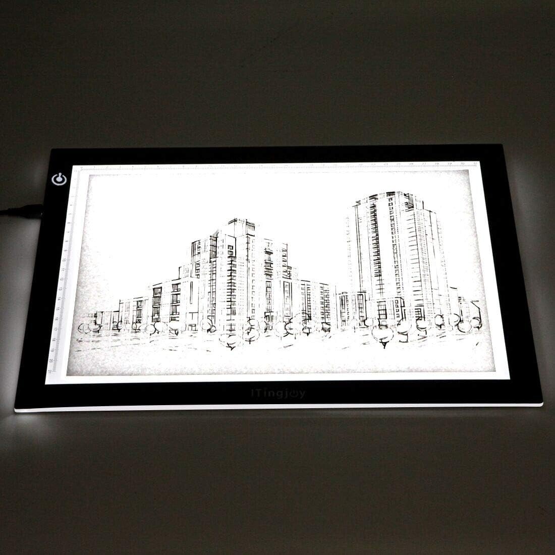 Portably Slim A4 LED Drawing Light Pad - Adjustable Brightness for Artists