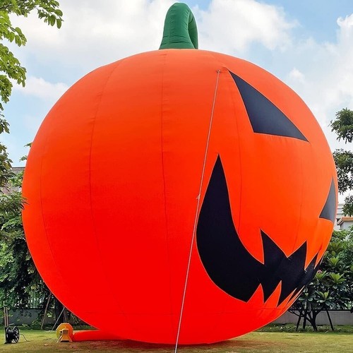 Soplador inflable gigante de decoración de calabaza de Halloween de 26 pies con tira de luz LED - Imagen 4 de 6