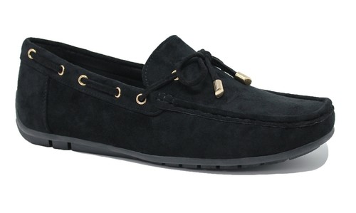 SCARPE UOMO MOCASSINI Effetto Scamosciato Calzature Camoscio Tinta Unita  Nero EUR 40,50 - PicClick IT