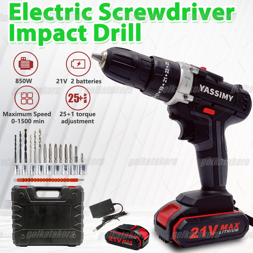 21V Cordless Drill Driver LED Electric 