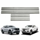 <!--F#f_0-->SILL SCUFF PLATE CHROME STAINLESS 4 DOORS FOR NISSAN NAVARA D23 2015-2022 NP300 <!--F/-->