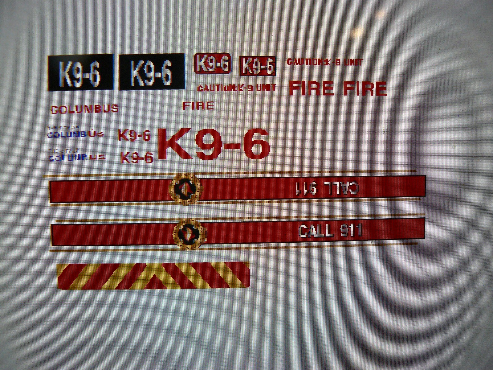 Columbus Ohio Fire Dept K9 SUV Decals 164 two for one money eBay