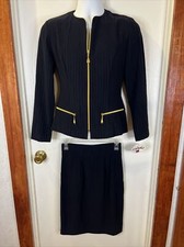 Vintage Size 4 Joseph Ribkoff Polyester Blend Pinstripe 2Pc Set Skirt Jacket