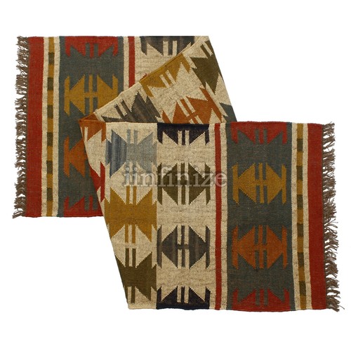 Vintage Kilim Rug aztec kilim Runner Wool Jute Rug Southwestern Stair kilim rug - Picture 3 of 5