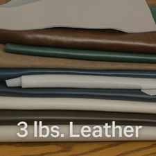3 lbs. Leather Scraps for crafting -Leather remnant pieces, Top and full grain