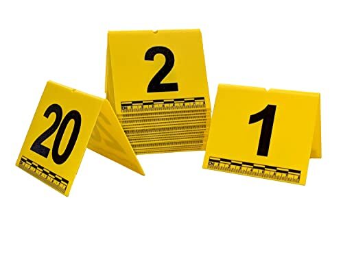 Evidence Tents with Scale, Numbered 1-20