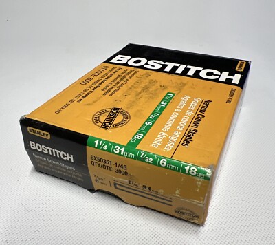 Stanley Bostich Staple SX50351-1/4G X  7/32  Crown X 1-1/4  Leg Pack Of 3000 USA