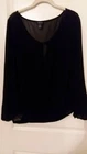 TORRID Black Semi Sheer Crossover Elasticized Bottom Polyester Top Size O EUC
