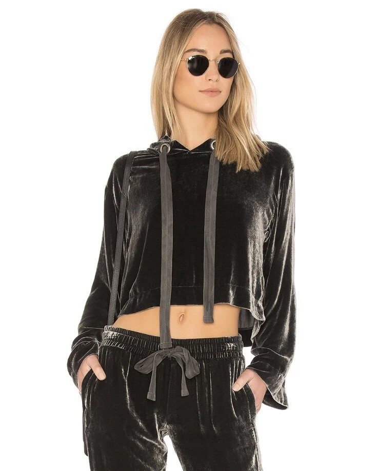 Velvet clearance cropped hoodie