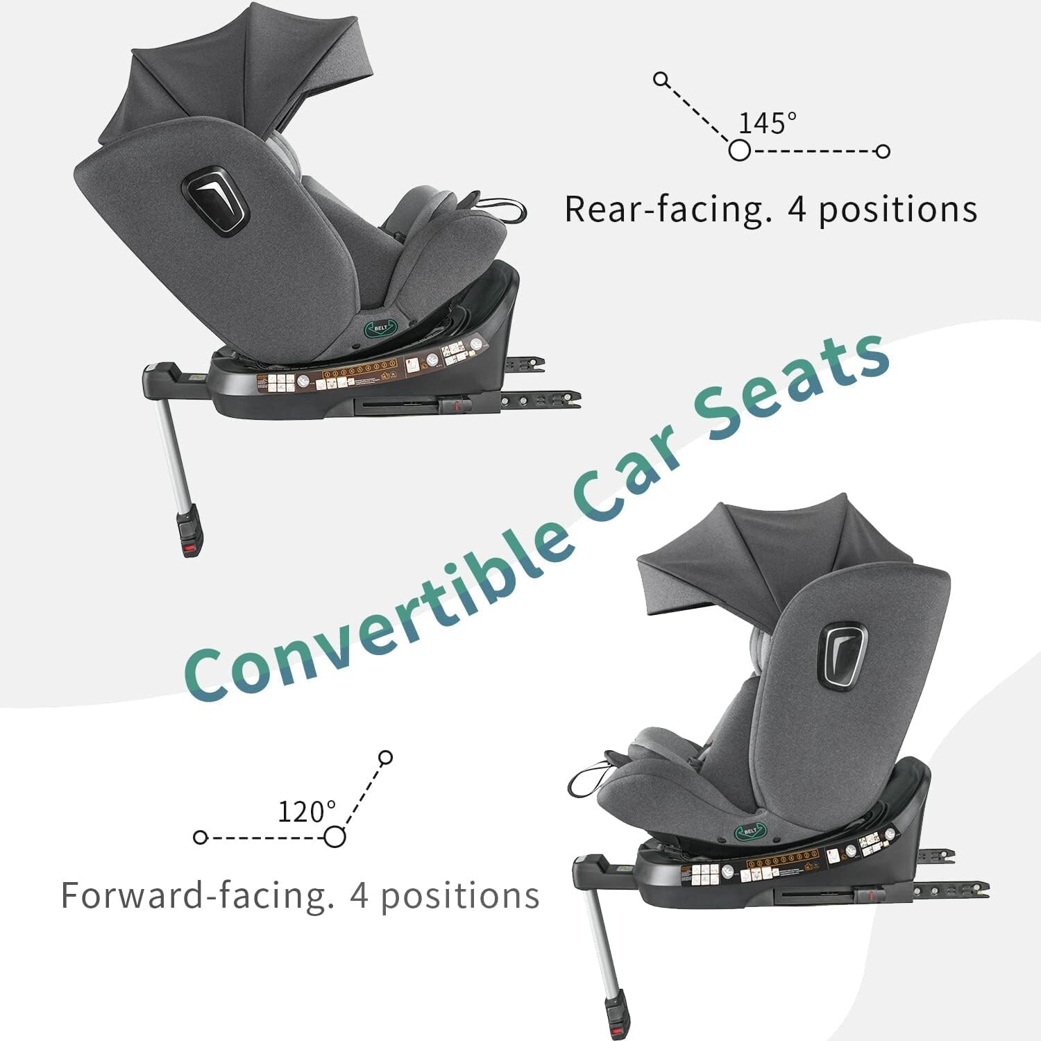 Jovikids 360 Swivel Car Seat Isofix ISize for Approx. 012 Years Dark