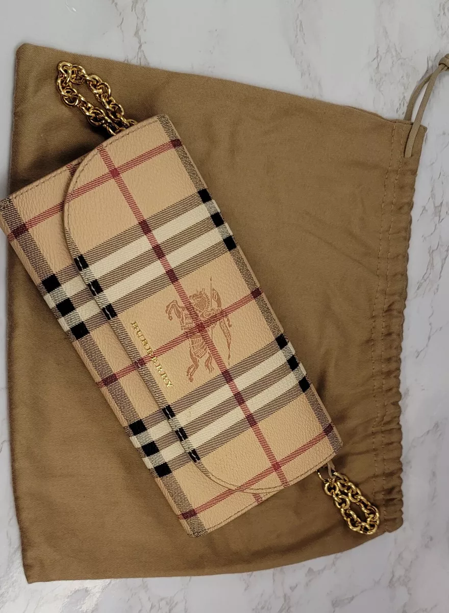 Burberry Beige/Black Haymarket Check Canvas and Leather Trim 1983 Link Tote