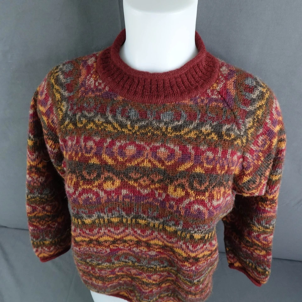 Suéter feminino pequeno alpaca tamanho grande aconchegante atemporal herança academia preppy - Imagem 3 de 4