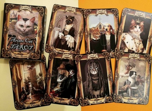 cat tarot card cards deck fortune telling rare vintage oracle cats supplies gift - Picture 4 of 12