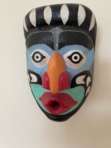  Sale $699.00 Reg $799.00 PNW Hand Carved, Hand Painted Cedar Wood Mask  - Picture 1 of 5