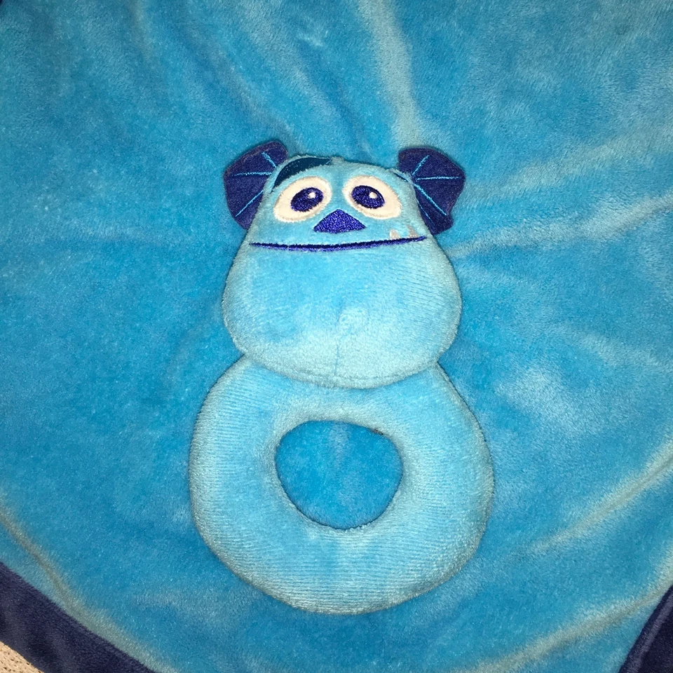 Disney Monsters Inc Manta de Seguridad Azul Bebé Sulley Lovey Sonajero Anillo Sully  Foto 3 de 4