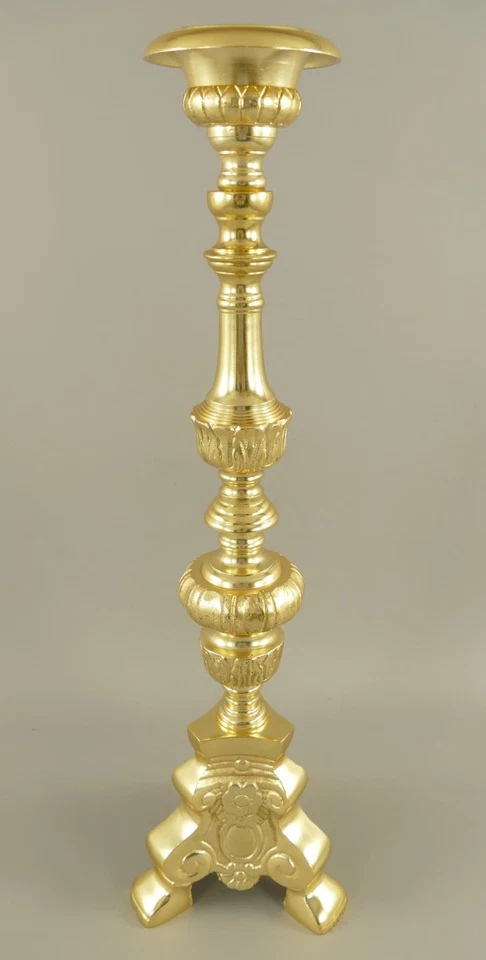 Kirchenleuchter Gold 68,5 cm Antik Barock Alu XL Kerzenleuchter Kerzenständer - Bild 1 von 4