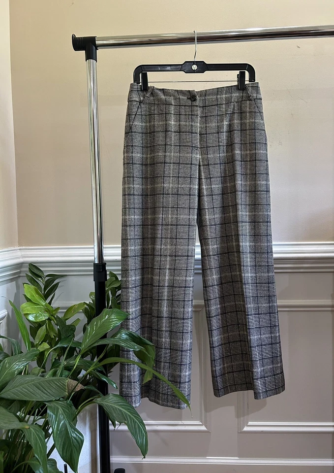 Armani Collezioni Wool Ankle Glen Check Pants Women Size 6