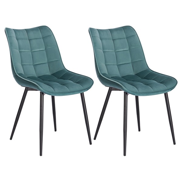 2Er Set EsszimmerstüHle KüChenstüHle SitzfläChe Aus Samt Metallbeine Bh142Ts-2-image