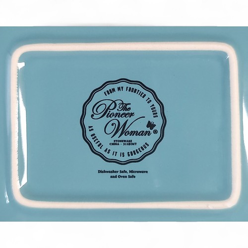 The Pioneer Woman Sweet Romance Teal Rectangular Ceramic Baking Dish 8"x 10"x 3" - Picture 6 of 7
