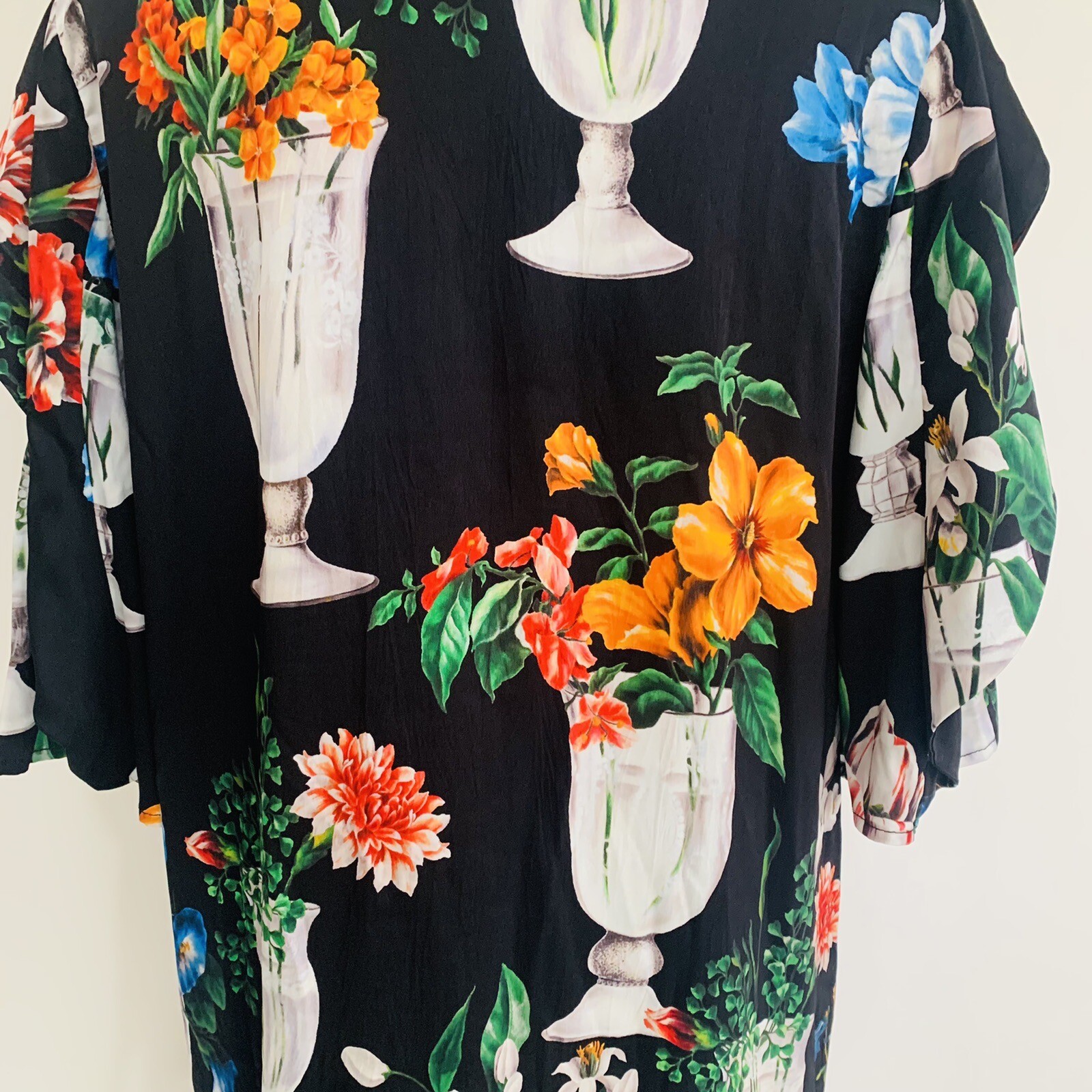 Trelise Cooper Tune Up Floral Tunic Dress Size S Silk Blend Vase Half