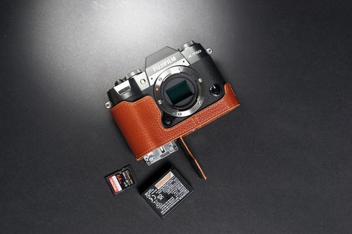 Genuine Real Leather Half Camera Case Bag Cover for FUJIFILM X-T50 XT50 - Picture 3 of 49
