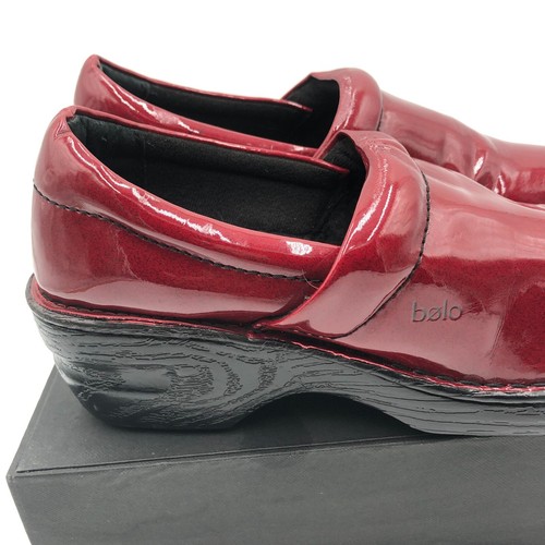 Bolo by Born Clogs Mules Shoes Women's 7.5M Red Patent Leather Round Toe Slip On - Picture 8 of 19