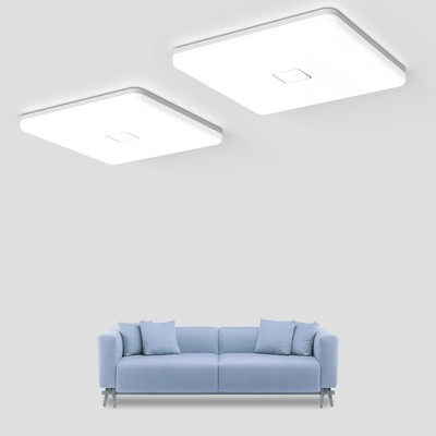 LED Flush Mount Ceiling Light 2PACK 24W 2050LM Square Ceiling Light 5000K Day...