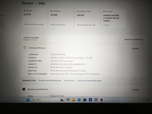 Lenovo 15,6" Touchscreen 2-in-1 – Intel i5-1035G1 8GB RAM, 512GB SSD + 2TB HDD - Bild 2 von 24